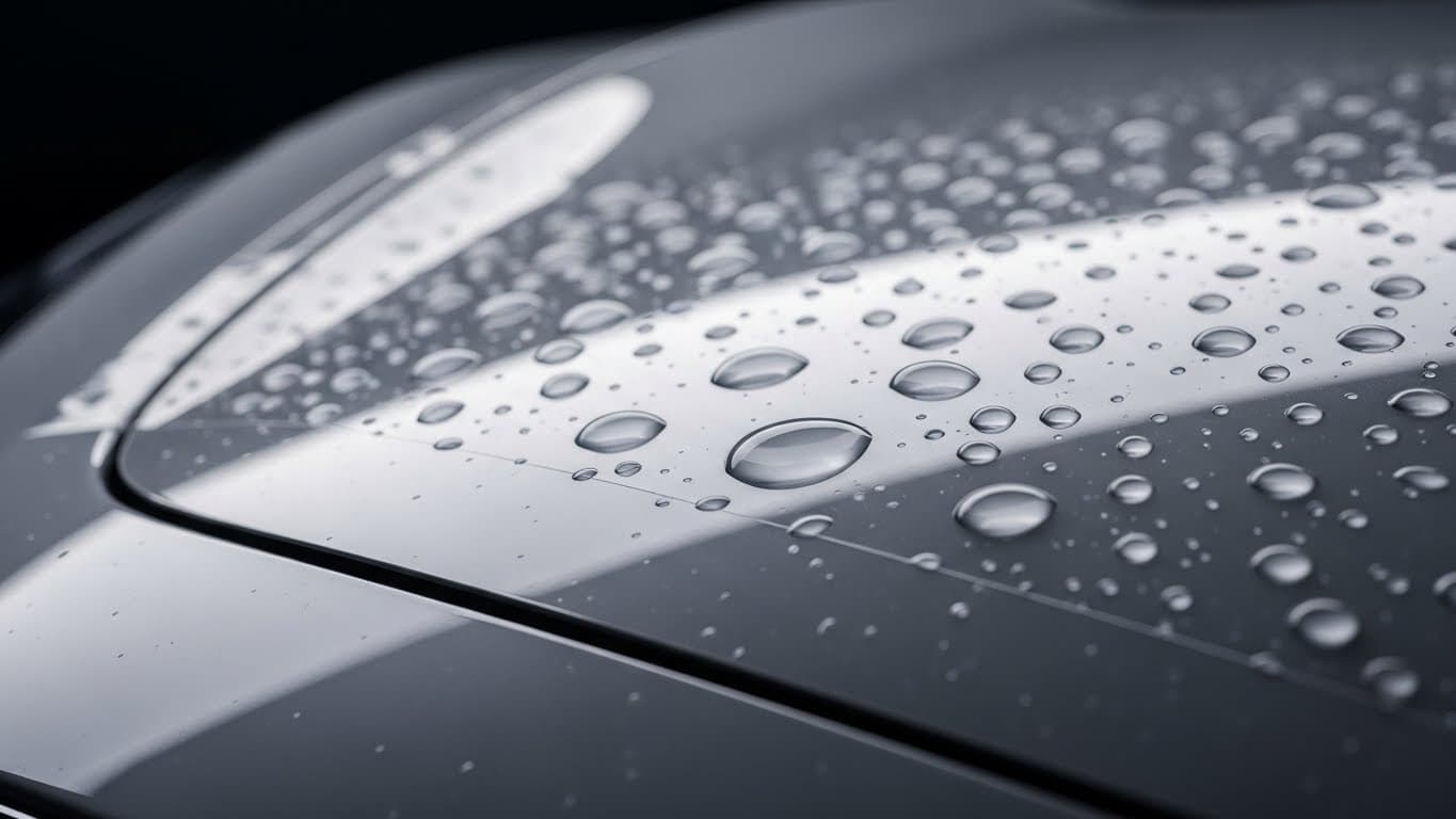 Hydrophobic Windshield Protection with Water Beading